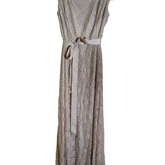 R & M Richards Evening Dress, Size 12, Beige - Picture 1 of 2